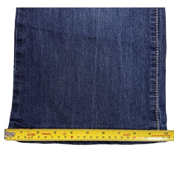 NINE WEST Jeans Missy Sz. 16 Average Dark Blue Embellished Embroidered Flared - Picture 15 of 16